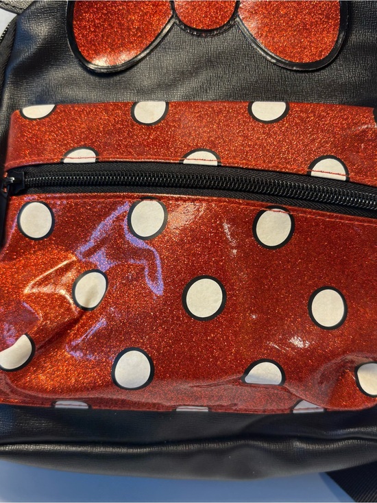 Minnie Mouse Polka Dot Backpack - Red and Black main image 6